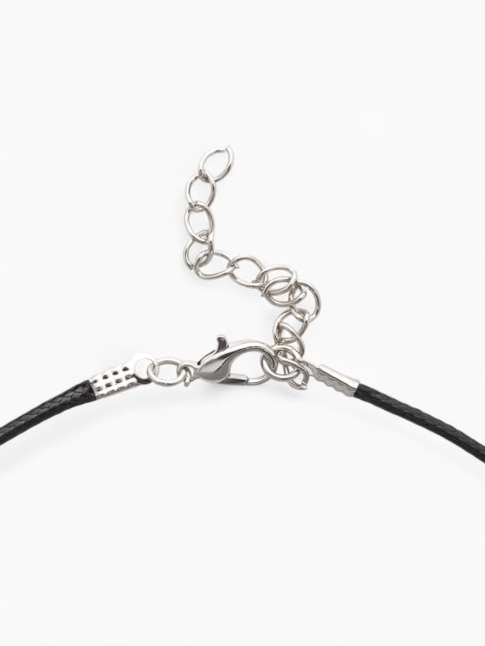 Кулон унисекс «Клык тигра», белый в чернёном серебре на чёрном шнурке, 40 см