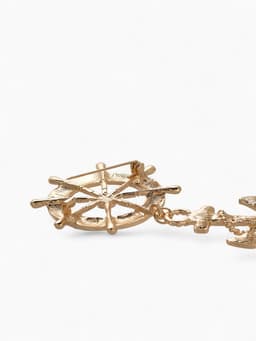 Брошь «Морской набор», бело-синяя в золоте