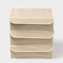 Органайзеры для хранения белья «Пастель», 3 шт., с крышкой, 31.5×25×10 см, бежевые