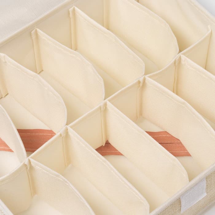 Органайзеры для хранения белья «Пастель», 3 шт., с крышкой, 31.5×25×10 см, бежевые