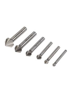 Набор зенкеров ТУНДРА, 90°, HSS, 6.3 - 8.3 - 10.4 - 12.4 - 16.5 - 20.5 мм, 6 шт.