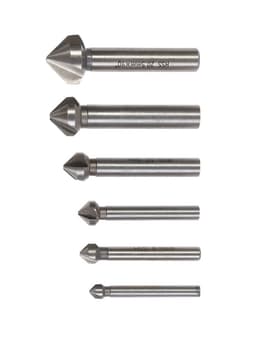 Набор зенкеров ТУНДРА, 90°, HSS, 6.3 - 8.3 - 10.4 - 12.4 - 16.5 - 20.5 мм, 6 шт.