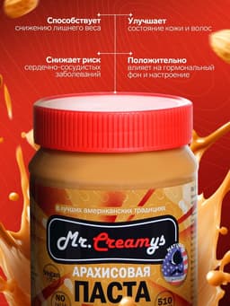 Арахисовая паста «Mr.Creamys» классическая, 510 г