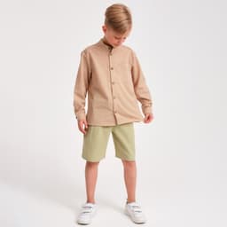 Шорты-бермуды детские MINAKU: Cotton collection, зелёные, рост 98 см