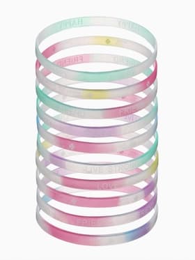 Силиконовый браслет «Светящийся», радость, набор 10 шт. цвет МИКС, 6 см