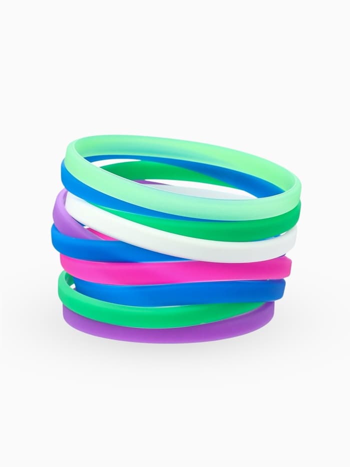 Силиконовый браслет «Классика», набор 10 шт. МИКС, 6.5 см