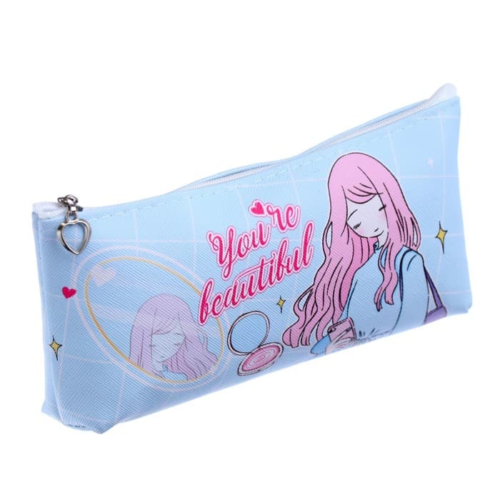 Пенал школьный Calligrata «Красотка», на молнии, 1 отделение, МИКС