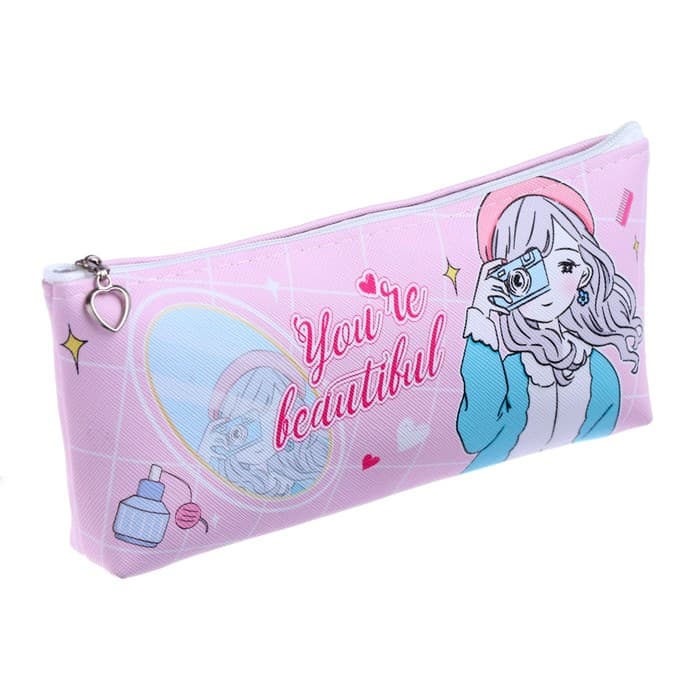 Пенал школьный Calligrata «Красотка», на молнии, 1 отделение, МИКС