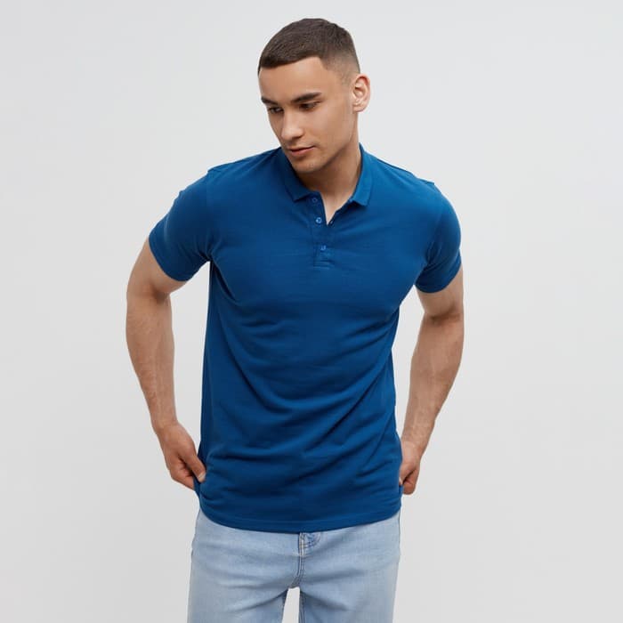 Футболка поло мужская MINAKU: Basic line, размер 44, синяя
