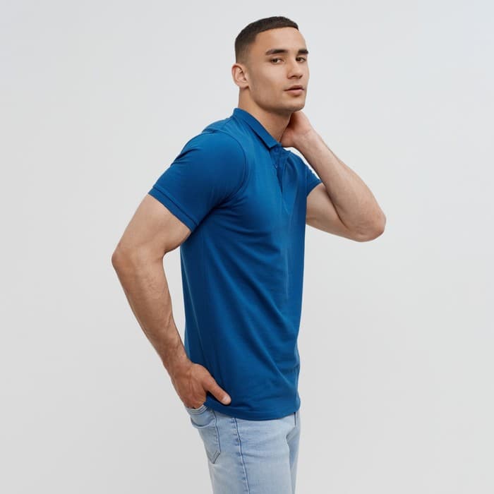 Футболка поло мужская MINAKU REGULAR FIT: синяя, р-р 46