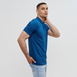 Футболка поло мужская MINAKU REGULAR FIT: синяя, р-р 46