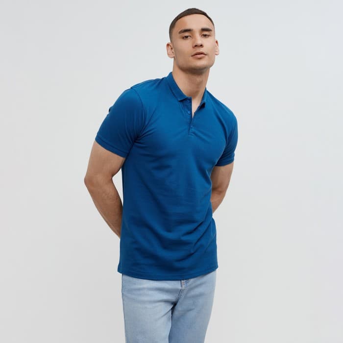 Футболка поло мужская MINAKU REGULAR FIT: синяя, р-р 46