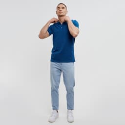 Футболка поло мужская MINAKU REGULAR FIT: синяя, р-р 46