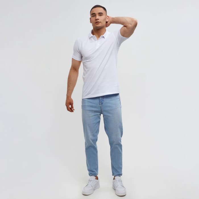 Футболка поло мужская MINAKU: Basic line, размер 52, белая