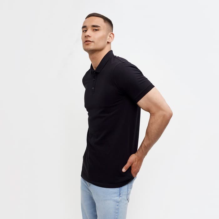 Футболка поло мужская MINAKU: Basic line, размер 44, чёрная