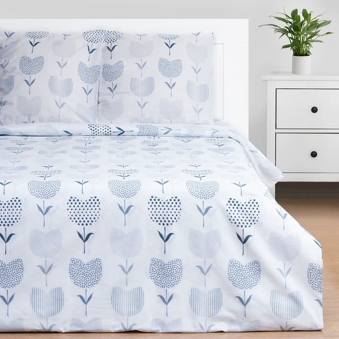 Постельное бельё 1.5-спальное «Этель. Тюльпаны (вид 1)», поплин
