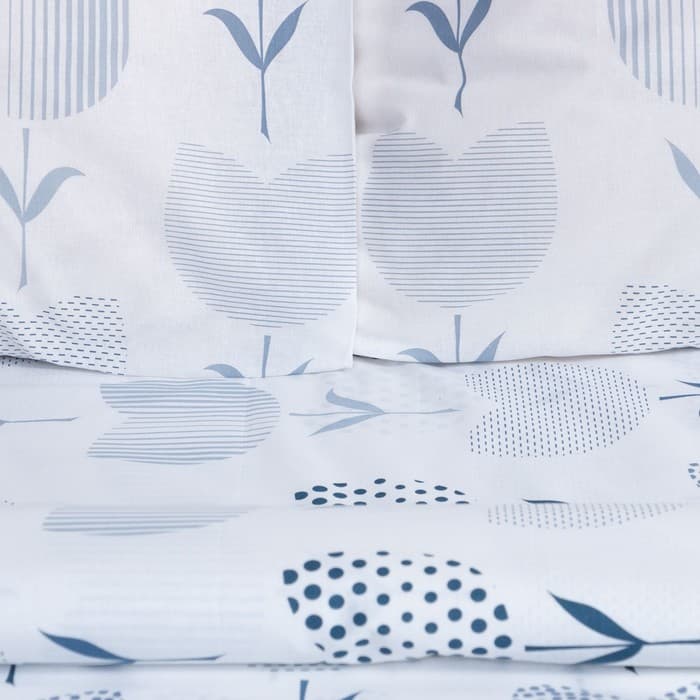 Постельное бельё евро «Этель. Тюльпаны (вид 1)», поплин