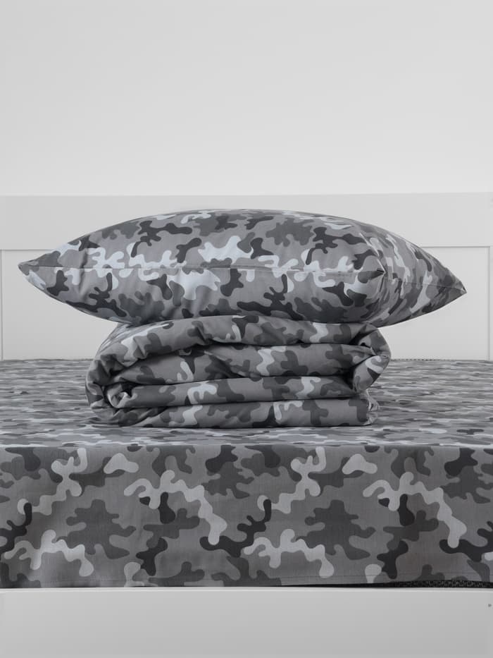 Постельное бельё 1.5-спальное «Этель» Military gray, бязь