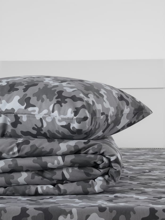 Постельное бельё 1.5-спальное «Этель» Military gray, бязь