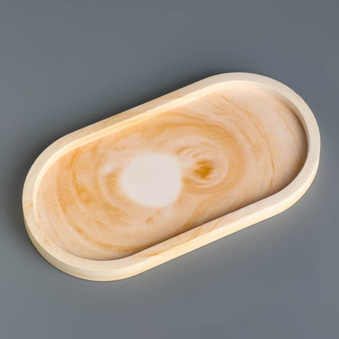 Набор свечей в подсвечнике на подставке «Лофт», соевый воск, деревянный фитиль, бело-горчичная