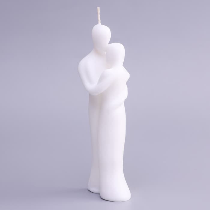 Свеча декоративная «Влюблённая пара», 15×5 см, белый
