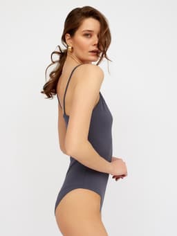 Боди женское MINAKU: Basic line цвет графит, размер 42