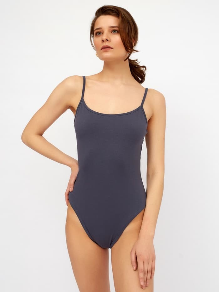 Боди женское MINAKU: Basic line графит, размер 46