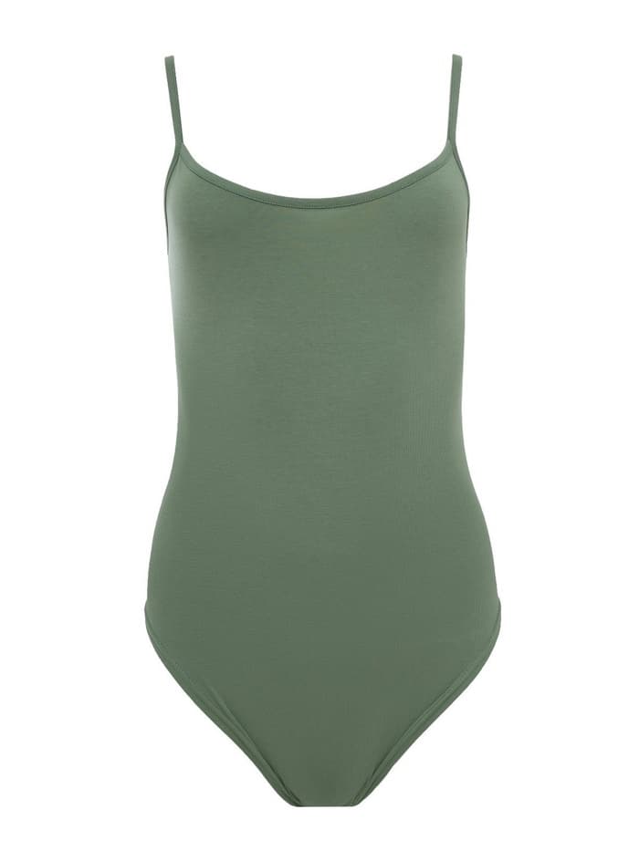 Боди женское MINAKU: Basic line цвет оливковый, размер 42