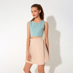 Юбка мини женская MINAKU: Casual Collection, бежевая, размер 44