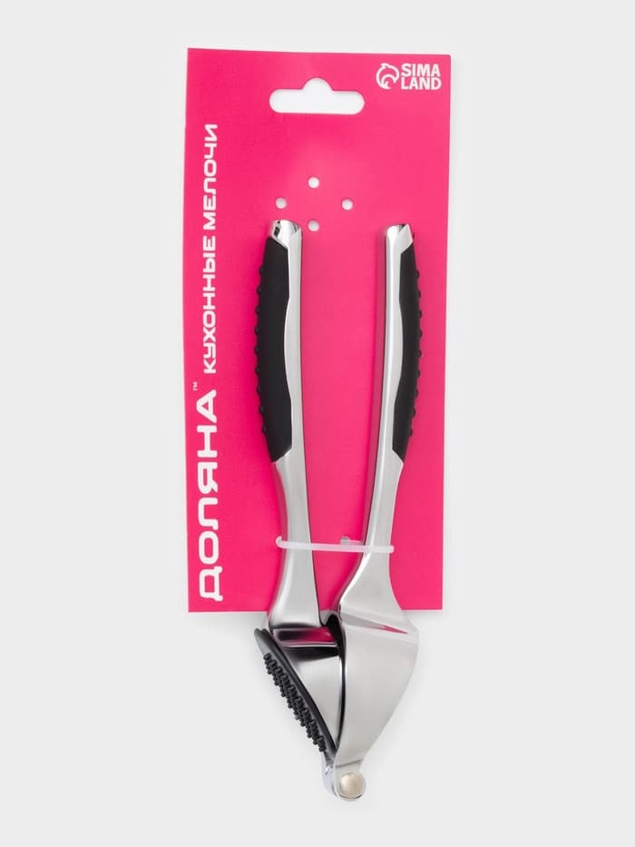 Пресс для чеснока Доляна Shapes, 17×4.7×3.2 см, рабочая часть 4×3 см, нержавеющая сталь, серебристый