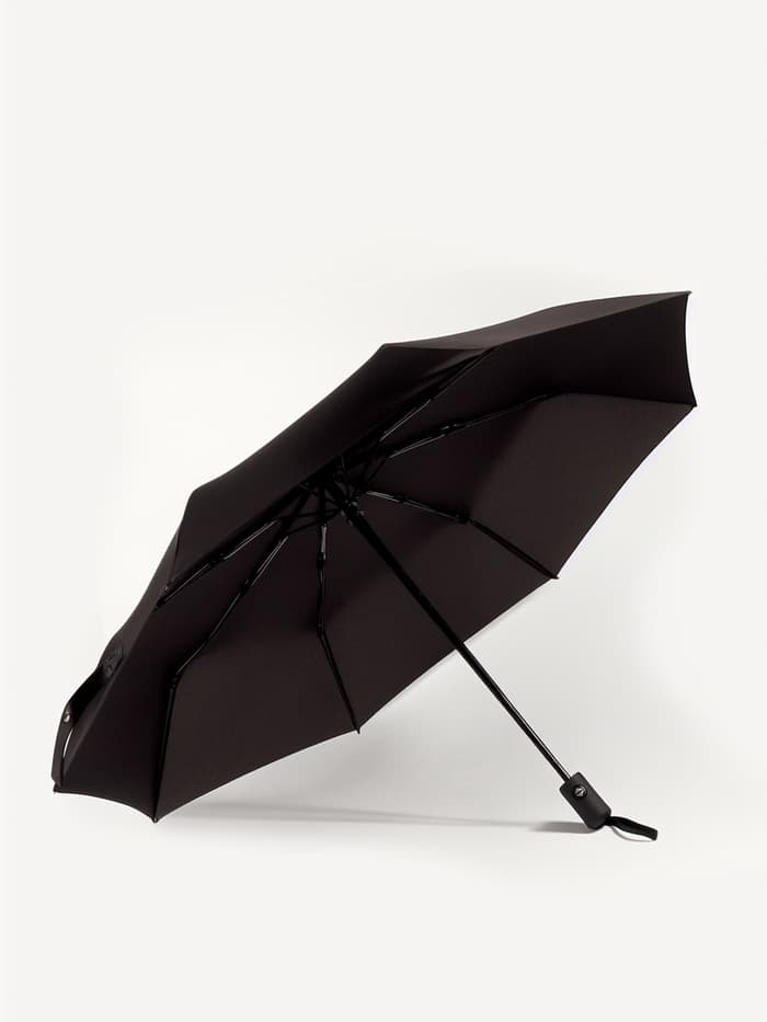 Зонт автоматический Black, 3 сложения, 8 спиц, R=48/55 см, d=96 см, чёрный