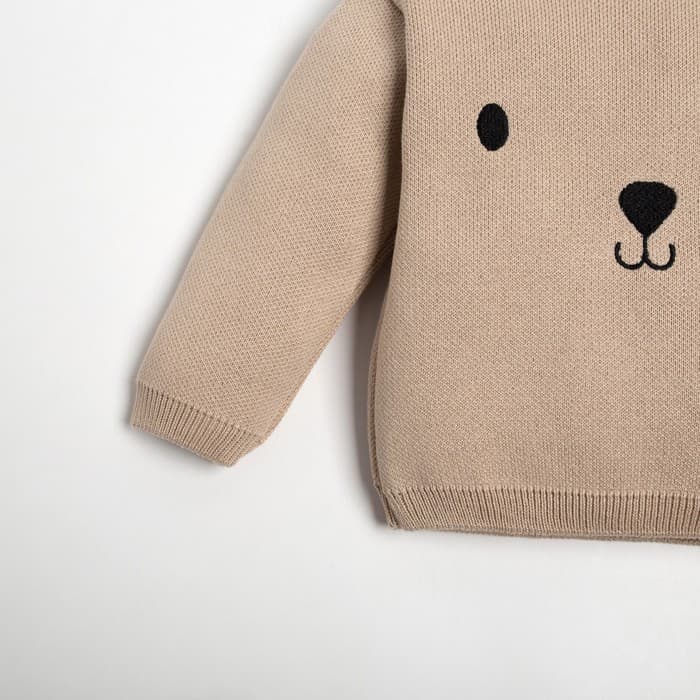 Джемпер вязаный «Крошка Я». Мишка», рост 86-92 см, бежевый