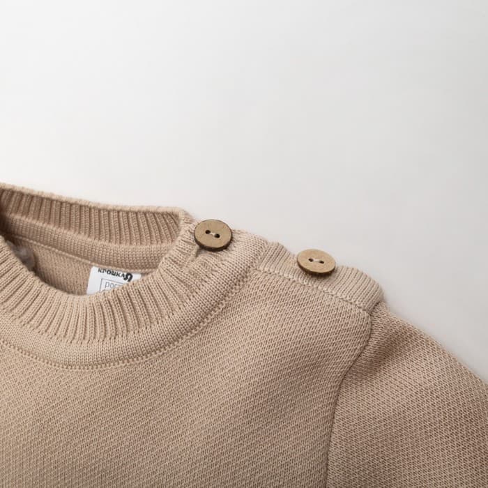 Джемпер вязаный «Крошка Я». Мишка» рост 98-104 см, бежевый