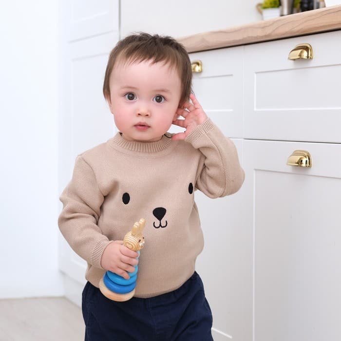 Джемпер вязаный «Крошка Я». Мишка» рост 98-104 см, бежевый