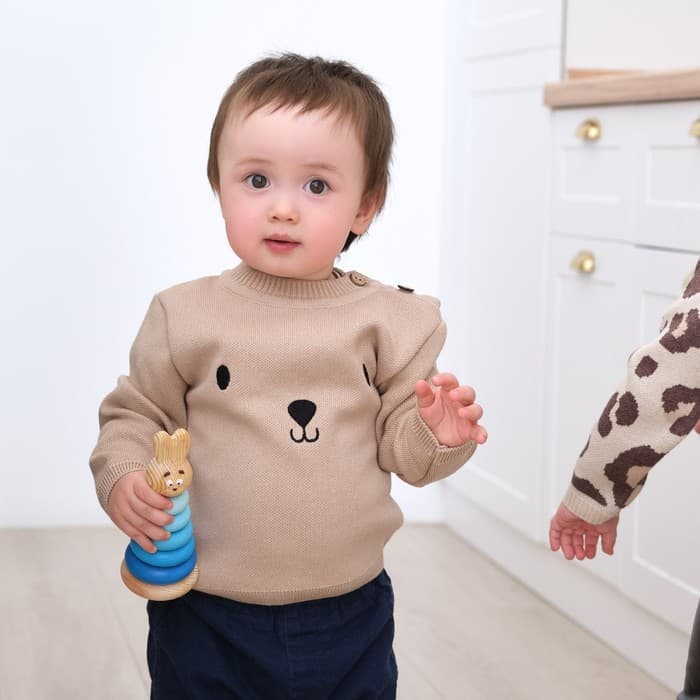 Джемпер вязаный «Крошка Я». Мишка» рост 98-104 см, бежевый