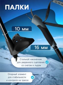 Палки лыжные стеклопластиковые, длина 145 см, МИКС