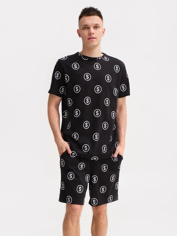 Пижама мужская KAFTAN Money, размер 48, чёрная