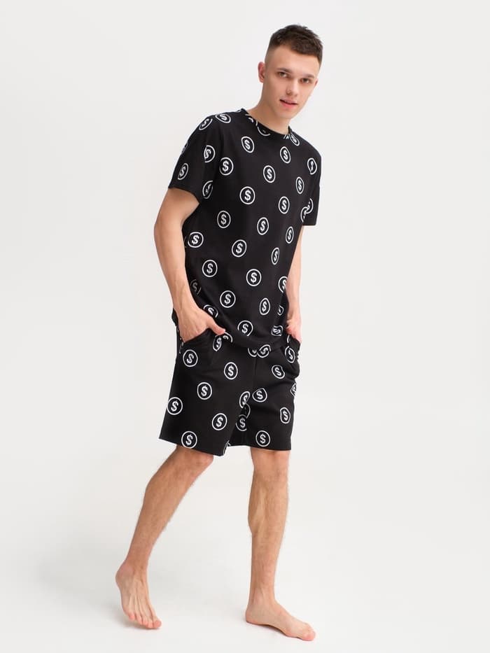 Пижама мужская KAFTAN Money, размер 56, чёрная