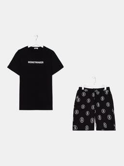 Пижама мужская (футболка, шорты) KAFTAN Moneymaker, размер 50, чёрная