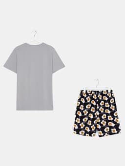 Пижама мужская (футболка, шорты) KAFTAN Good mo, размер 50, цвет серый, чёрный