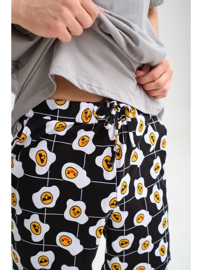 Пижама мужская (футболка, шорты) KAFTAN Good mo, размер 52, цвет серый, чёрный