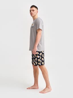 Пижама мужская (футболка, шорты) KAFTAN Good mo, размер 54, цвет серый, чёрный