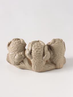Фигурка гипс «Три совы на жердочке», слоновая кость, 9×5×3.5 см