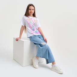Футболка для девочки KAFTAN: Selfie, белая, рост 134-140 см