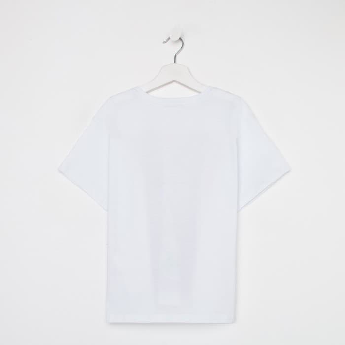 Футболка для девочки KAFTAN: Selfie, белая, размер 40 (158-164 см)