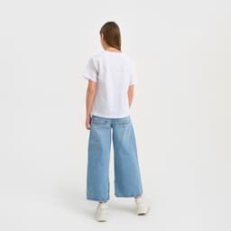 Футболка для девочки KAFTAN: Selfie, белая, размер 40 (158-164 см)