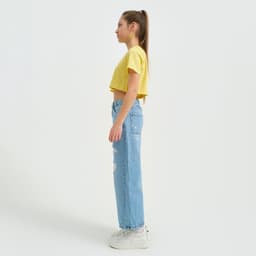 Футболка для девочки укороченная KAFTAN: Selfie, жёлтая, рост 164-170 см