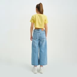 Футболка для девочки укороченная KAFTAN: Selfie, жёлтая, рост 164-170 см