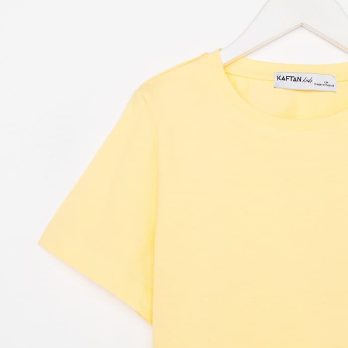 Футболка для девочки укороченная KAFTAN: Selfie, жёлтая, рост 164-170 см