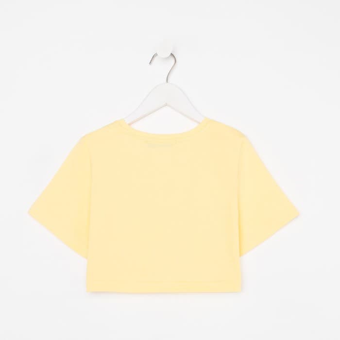Футболка для девочки укороченная KAFTAN: Selfie, жёлтая, рост 164-170 см